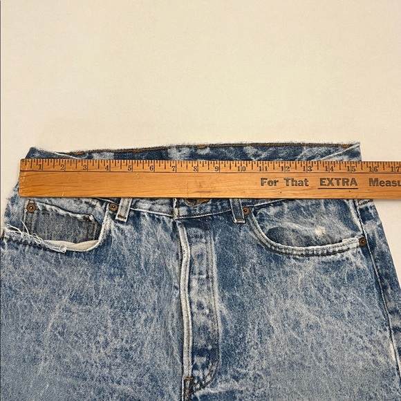 VINTAGE 80’s LEVI’S 501 MADE IN USA ACID WASH GRUNGE DENIM JEANS - Picture 15 of 16